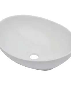 vidaXL Three Piece Bathroom Furniture Set Ceramic White