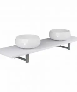 vidaXL Three Piece Bathroom Furniture Set Ceramic White