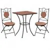 vidaXL 3 Piece Mosaic Bistro Set Ceramic Tile Terracotta vidaXL 3 Piece Mosaic Bistro Set Ceramic Tile Terracotta