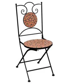 vidaXL 3 Piece Mosaic Bistro Set Ceramic Tile Terracotta