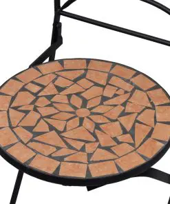 vidaXL 3 Piece Mosaic Bistro Set Ceramic Tile Terracotta