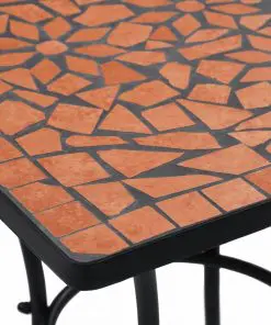 vidaXL 3 Piece Mosaic Bistro Set Ceramic Tile Terracotta