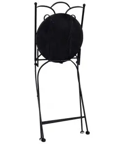 vidaXL 3 Piece Mosaic Bistro Set Ceramic Tile Black and White