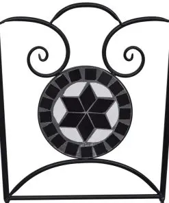 vidaXL 3 Piece Mosaic Bistro Set Ceramic Tile Black and White