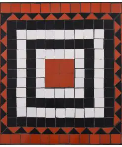 vidaXL 3 Piece Mosaic Bistro Set Ceramic Tile Terracotta and White