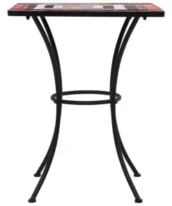 vidaXL 3 Piece Mosaic Bistro Set Ceramic Tile Terracotta and White