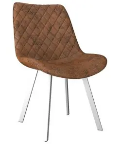 vidaXL Dining Chairs 4 pcs Brown Faux Suede Leather