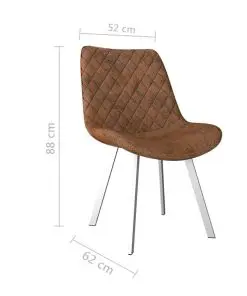 vidaXL Dining Chairs 4 pcs Brown Faux Suede Leather