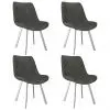 vidaXL Dining Chairs 4 pcs Grey Faux Suede Leather