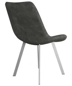 vidaXL Dining Chairs 4 pcs Grey Faux Suede Leather