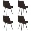 vidaXL Dining Chairs 4 pcs Brown Faux Leather