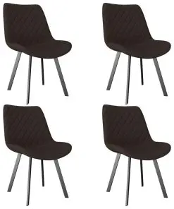 vidaXL Dining Chairs 4 pcs Brown Faux Leather