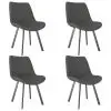 vidaXL Dining Chairs 4 pcs Light Grey Faux Leather