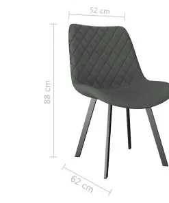 vidaXL Dining Chairs 4 pcs Light Grey Faux Leather