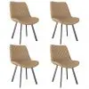 vidaXL Dining Chairs 4 pcs Cream Faux Leather