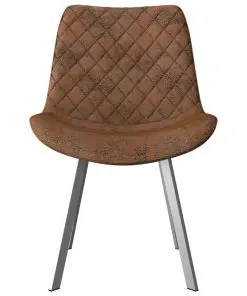 vidaXL Dining Chairs 6 pcs Brown Faux Suede Leather