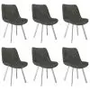 vidaXL Dining Chairs 6 pcs Grey Faux Suede Leather vidaXL Dining Chairs 6 pcs Grey Faux Suede Leather