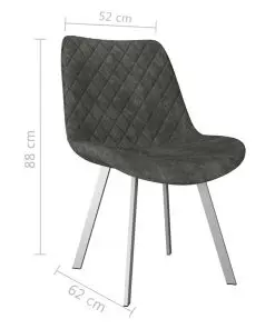 vidaXL Dining Chairs 6 pcs Grey Faux Suede Leather