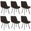 vidaXL Dining Chairs 6 pcs Brown Faux Leather