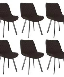vidaXL Dining Chairs 6 pcs Brown Faux Leather