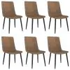 vidaXL Dining Chairs 6 pcs Brown Faux Leather