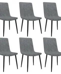 vidaXL Dining Chairs 6 pcs Grey Faux Leather