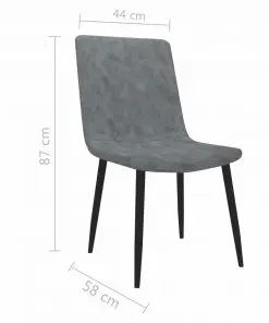 vidaXL Dining Chairs 6 pcs Grey Faux Leather