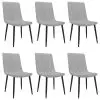 vidaXL Dining Chairs 6 pcs Light Grey Faux Leather vidaXL Dining Chairs 6 pcs Light Grey Faux Leather