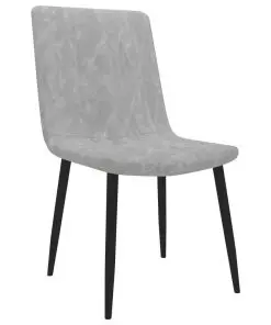 vidaXL Dining Chairs 6 pcs Light Grey Faux Leather