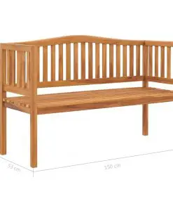 vidaXL Garden Bench 150 cm Solid Teak Wood