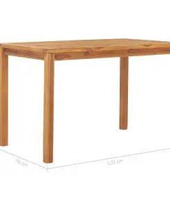 vidaXL Garden Dining Table 120x70x77 cm Solid Teak Wood