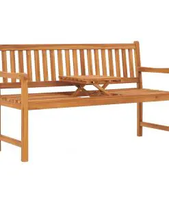 vidaXL 3-Seater Garden Bench with Table 150 cm Solid Teak Wood