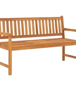 vidaXL 3-Seater Garden Bench with Table 150 cm Solid Teak Wood