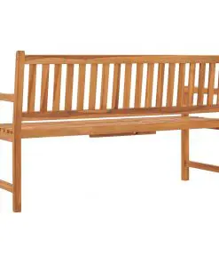 vidaXL 3-Seater Garden Bench with Table 150 cm Solid Teak Wood