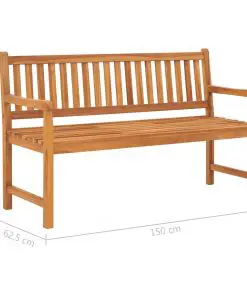 vidaXL 3-Seater Garden Bench with Table 150 cm Solid Teak Wood