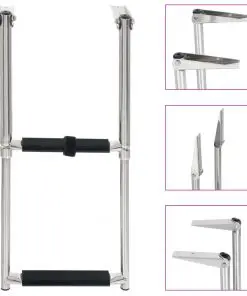 vidaXL Folding Boarding Ladder 2-step Stainless Steel