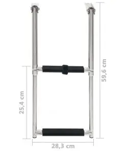 vidaXL Folding Boarding Ladder 2-step Stainless Steel