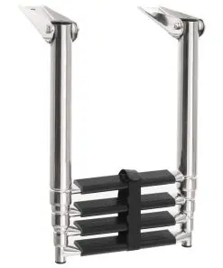 vidaXL Folding Boarding Ladder 4-step Stainless Steel