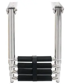 vidaXL Folding Boarding Ladder 4-step Stainless Steel