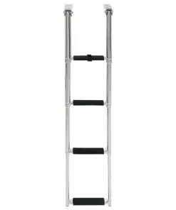 vidaXL Folding Boarding Ladder 4-step Stainless Steel