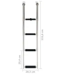 vidaXL Folding Boarding Ladder 4-step Stainless Steel