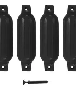 vidaXL Boat Fender 4 pcs Black 41×11.5 cm PVC