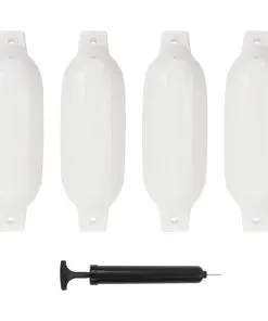 vidaXL Boat Fender 4 pcs White 41×11.5 cm PVC