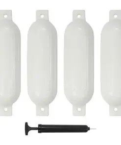 vidaXL Boat Fender 4 pcs White 51×14 cm PVC