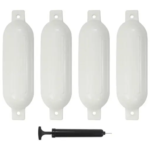 vidaXL Boat Fender 4 pcs White 51×14 cm PVC