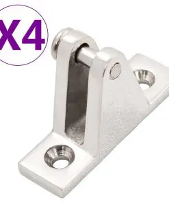 vidaXL Boat Deck Hinges for Bimini Top 4 pcs Stainless Steel