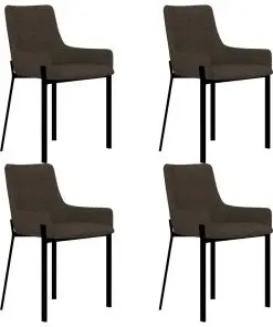vidaXL Dining Chairs 4 pcs Brown Fabric