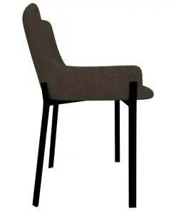 vidaXL Dining Chairs 4 pcs Brown Fabric