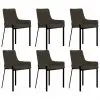 vidaXL Dining Chairs 6 pcs Brown Fabric