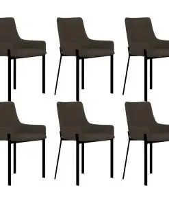 vidaXL Dining Chairs 6 pcs Brown Fabric